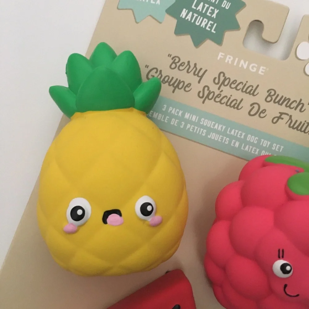 Dog Toys 3 Squeaky Latex “Berry Special Bunch” Fetch and Play NEW | Fringe
